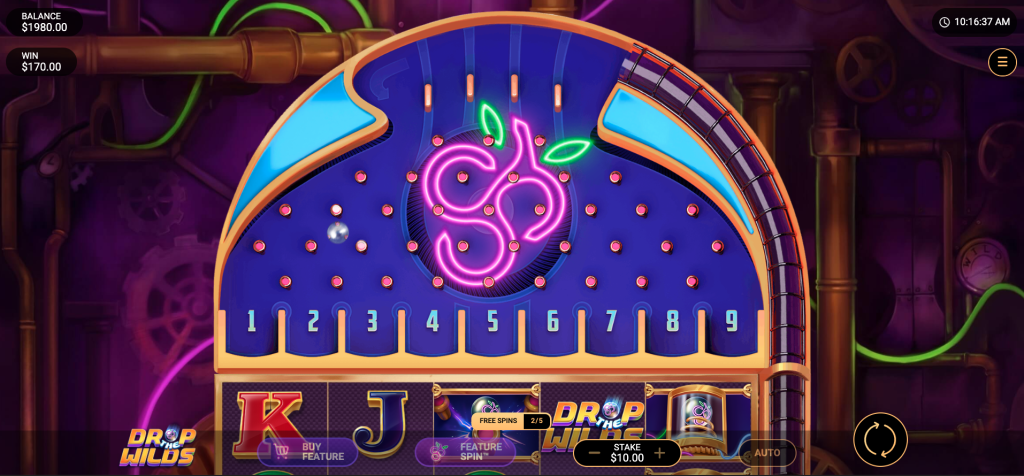 Drop the Wilds slot machine pachinko feature